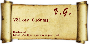 Völker György névjegykártya